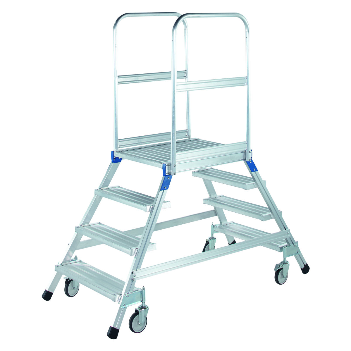 ZARGES Treppen-Podest Tragfähigkeit 150 kg, beidseitig begehbar, mögliche Treppenanzahl 3 – 7