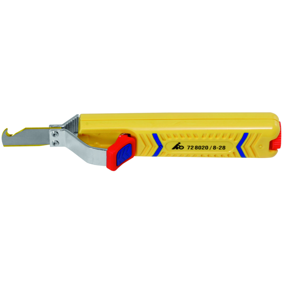Abmantelmesser mit Hakenklinge „Secura“, TiN, für Kabel-⌀: 8-28mm