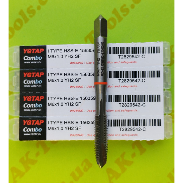 МІТЧИКИ · Мітчик M6/1.0 YGTAP -HSS-E (прямий)