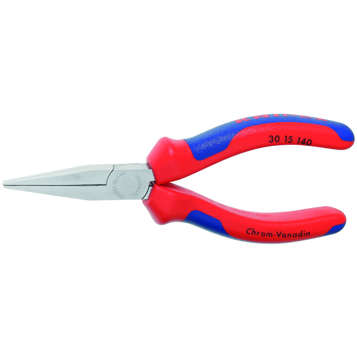 Langbeckzange, flach, verchromt, mit Griffhüllen, ganze Länge: 140mm