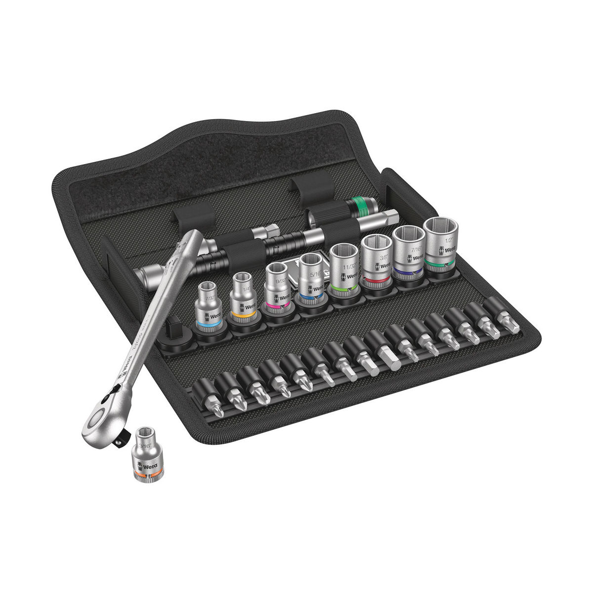 8100 SA 11 Zyklop Metal-Knarrensatz, Umschalthebel, 1/4″-Antrieb, zöllig, 28-teilig