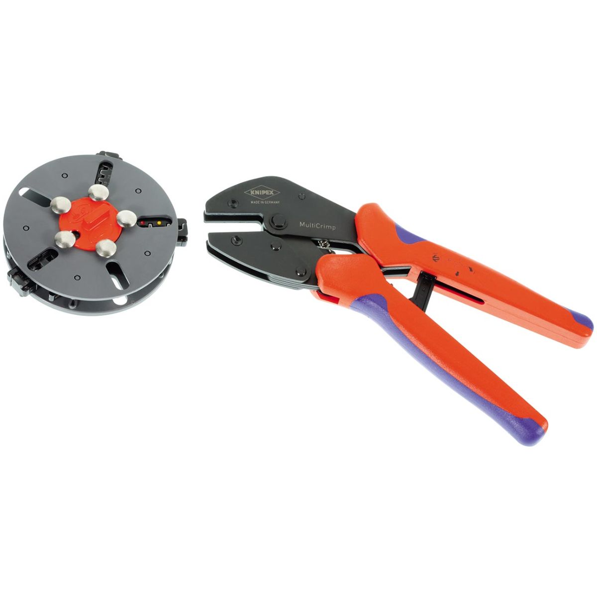 Crimpzange MultiCrimp® mit Wechselmagazin, Anzahl Wechseleinsätze: 3