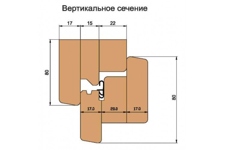 Комплект фрез, с механическим креплением ножей, для изготовления окон с поворотной фурнитурой (Брус 54х80)