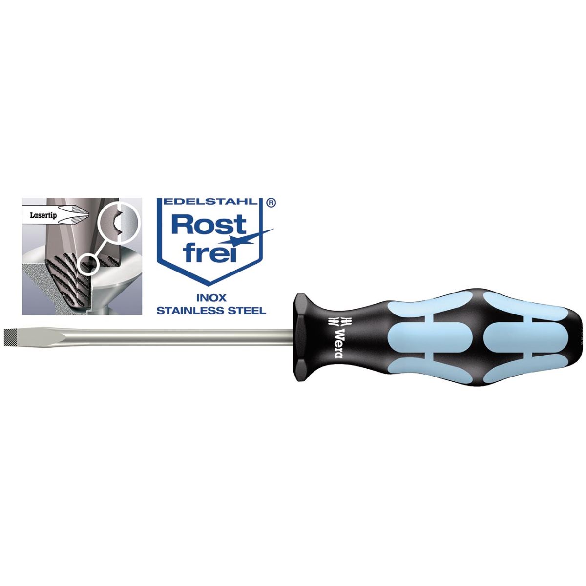 Norm-Schraubendreher „Stainless“ für Schlitz, mit Kraftform-Heft, Schneidenbreite b: 3mm