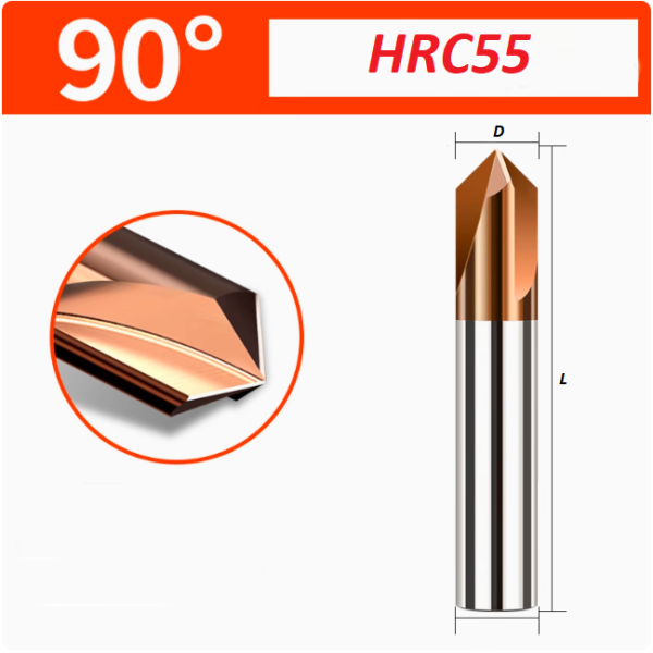 ФРЕЗИ ДЛЯ ФАСОК · Фреза твердосплавна для фасок D12*75L*3T*90°