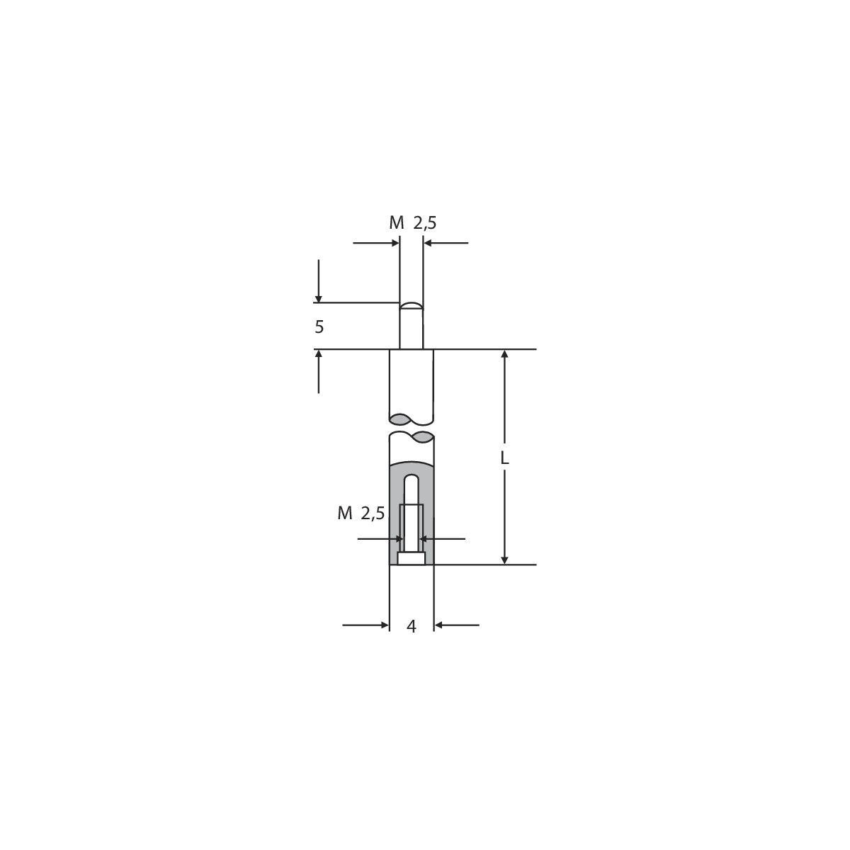 Verlängerungsstück f. Messuhr 4 mm 95 mm