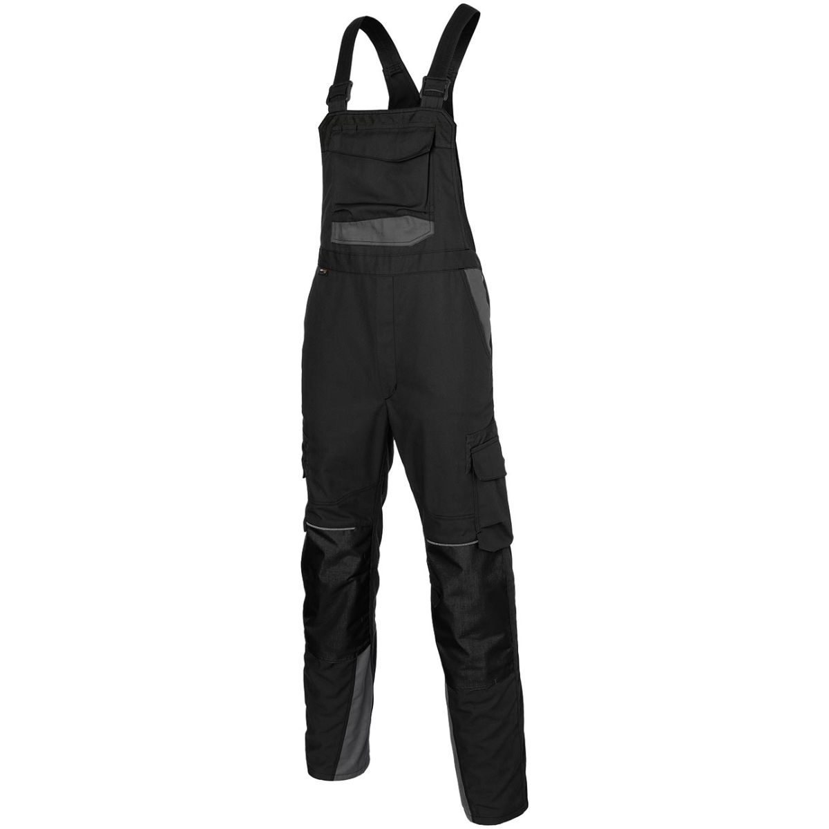 Latzhose InnovatiQ, schwarz / anthrazit, Konfektionsgröße DE: 98