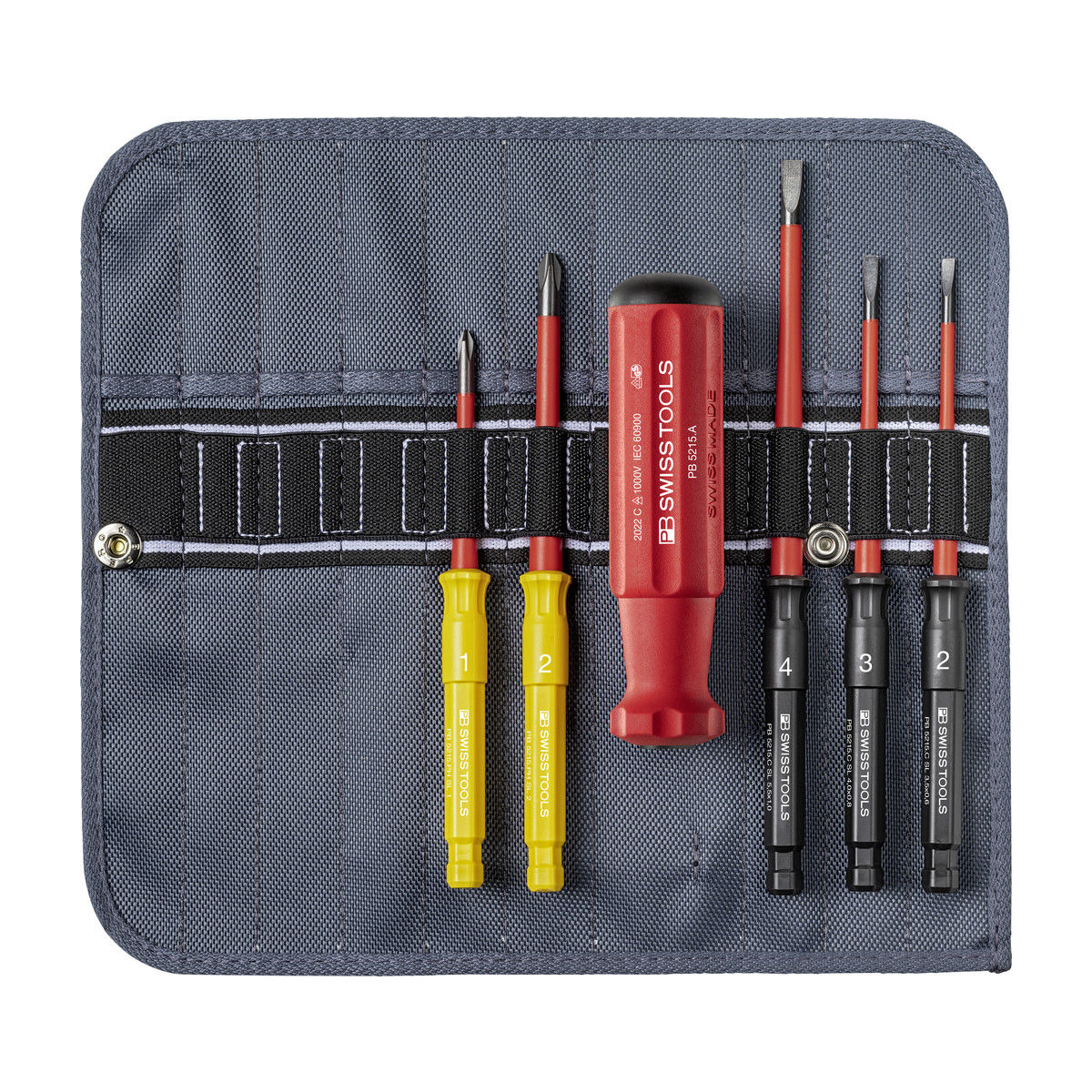 Classic VDE Slim Schraubendreher Set für Schlitz- und Phillips-Schrauben, in kompakter Rolltasche