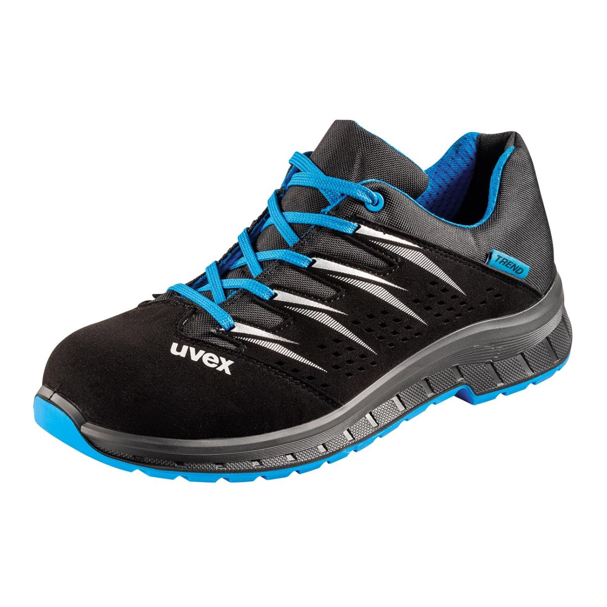 Halbschuh schwarz/blau uvex 2 trend, S1, EU-Schuhgröße: 38