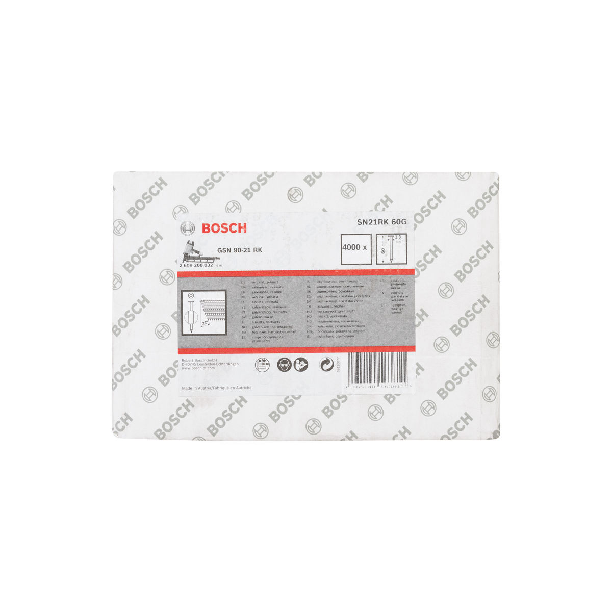 Rundkopf-Streifennagel SN21RK 60G 2,8 mm, 60 mm, verzinkt, glatt, 4000er-Pack