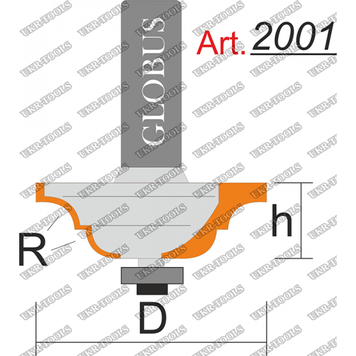 Фреза ГЛОБУС 2001 кромочная калевочная R8 D45 h20 d8