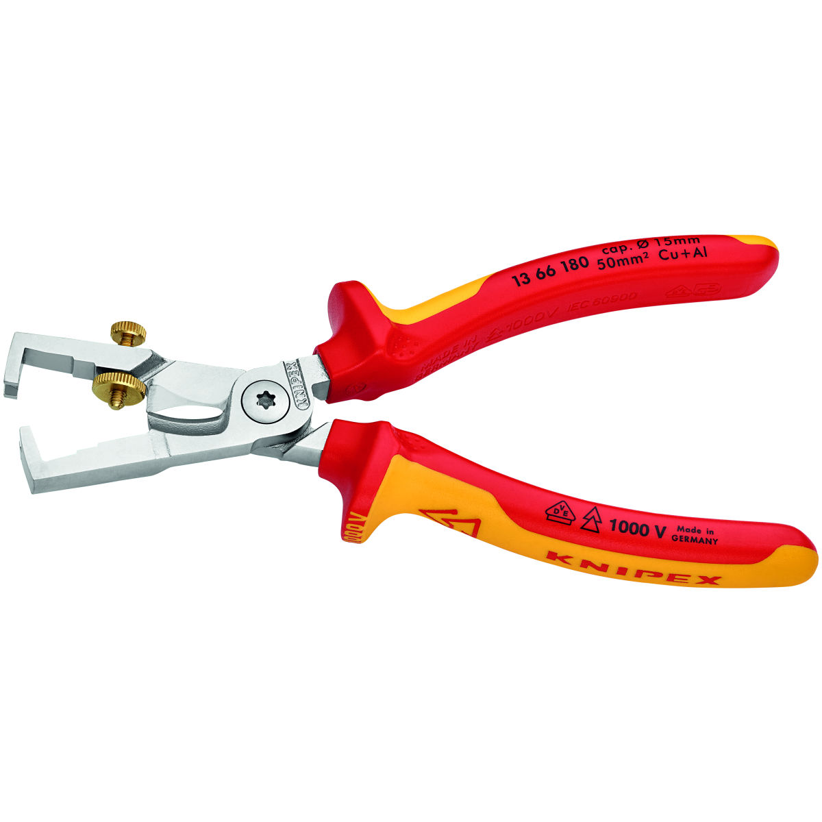 Abisolierzange mit Kabelschere „StriX“ VDE-isoliert, ganze Länge: 180mm