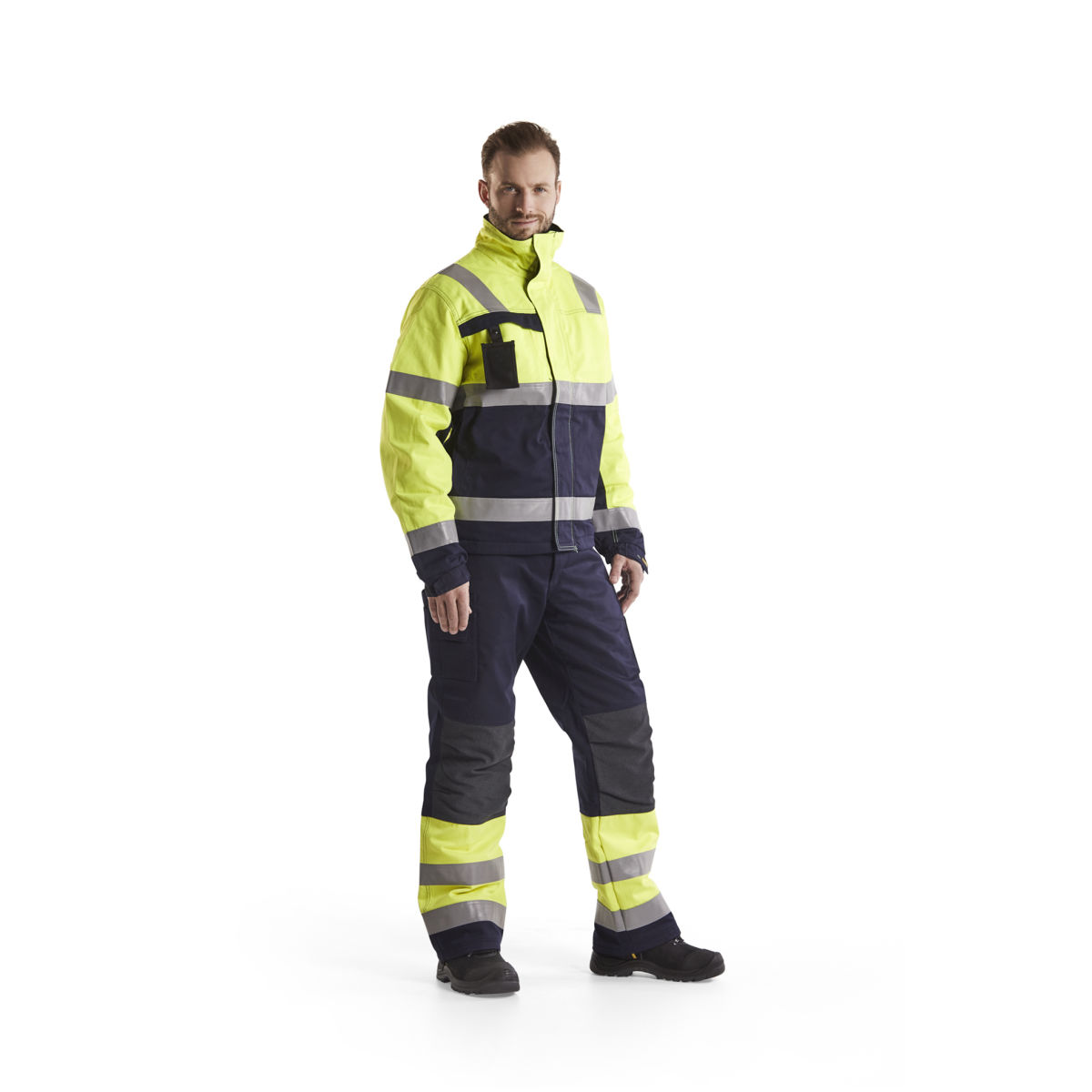 Multinorm Winter Arbeitshose Marineblau/ High Vis Gelb C58, marineblau / high vis gelb