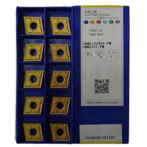 Пластини ZCC-CT CNMG120404-PM YBD152 токарні двосторонні твердосплавні