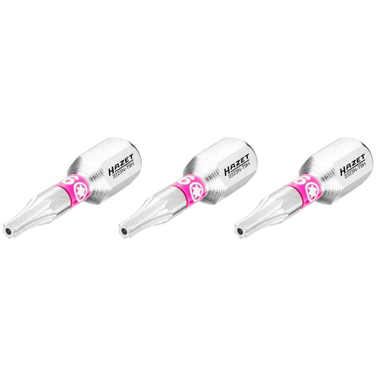Bit ∙ 1/4 Zoll (6,3 mm) Sechskant massiv ∙ Tamper Resistant TORX® Profil ∙ 3-teilig ∙ SW T9H