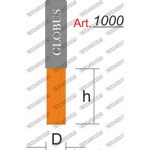 Фреза ГЛОБУС 1000 пазовая прямая z2 D8 h30 d8