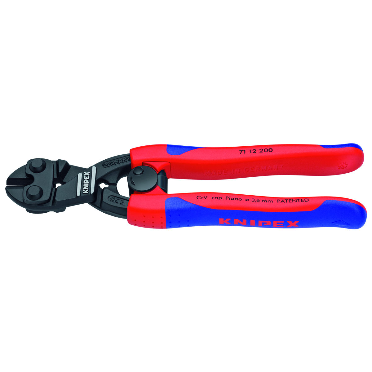 Kompakt-Bolzenschneider CoBolt® mit Griffhüllen und Öffnungsfeder, ganze Länge: 200mm