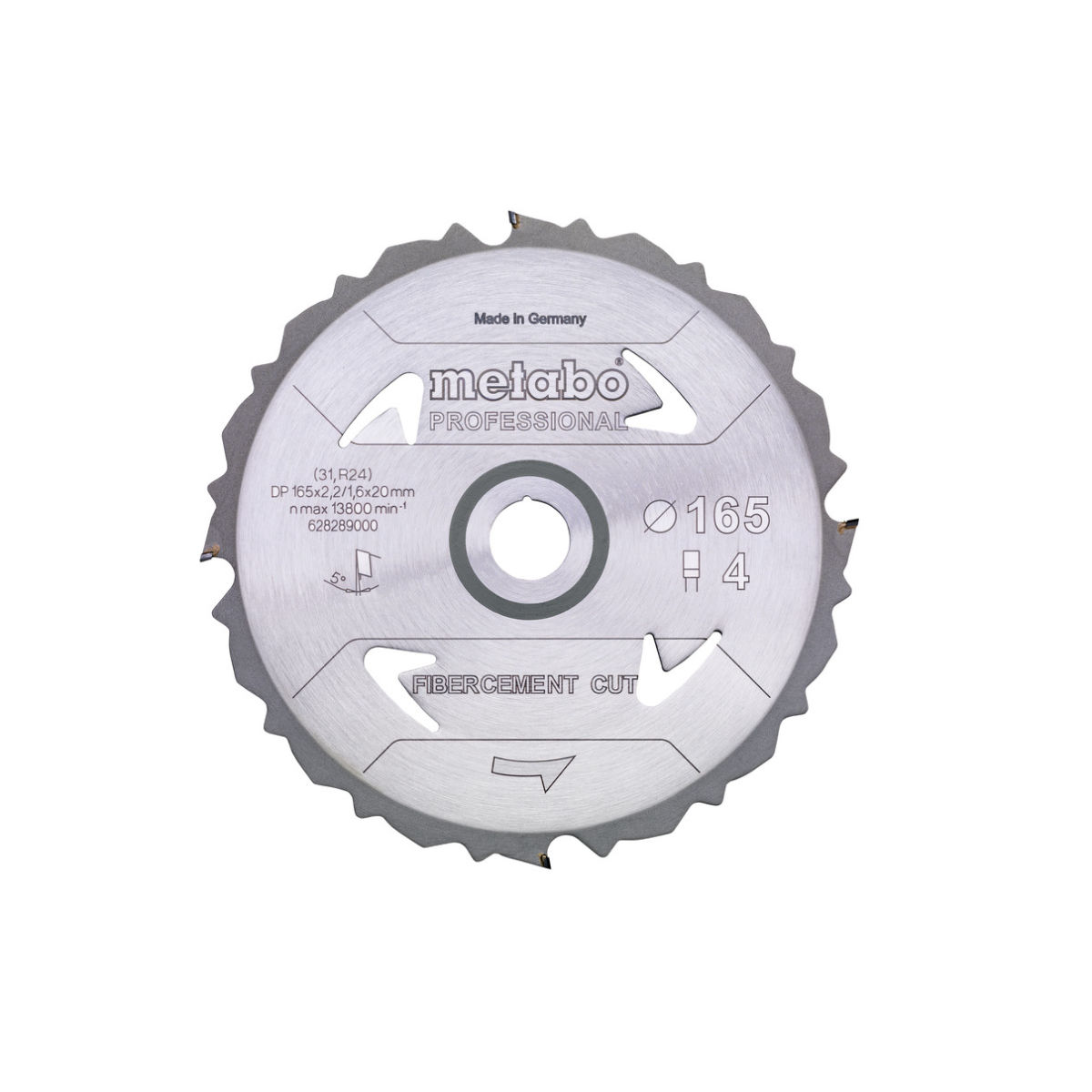 Sägeblatt ″fibercement cut - professional″, 165x20 Z4 PCD FZ 5°