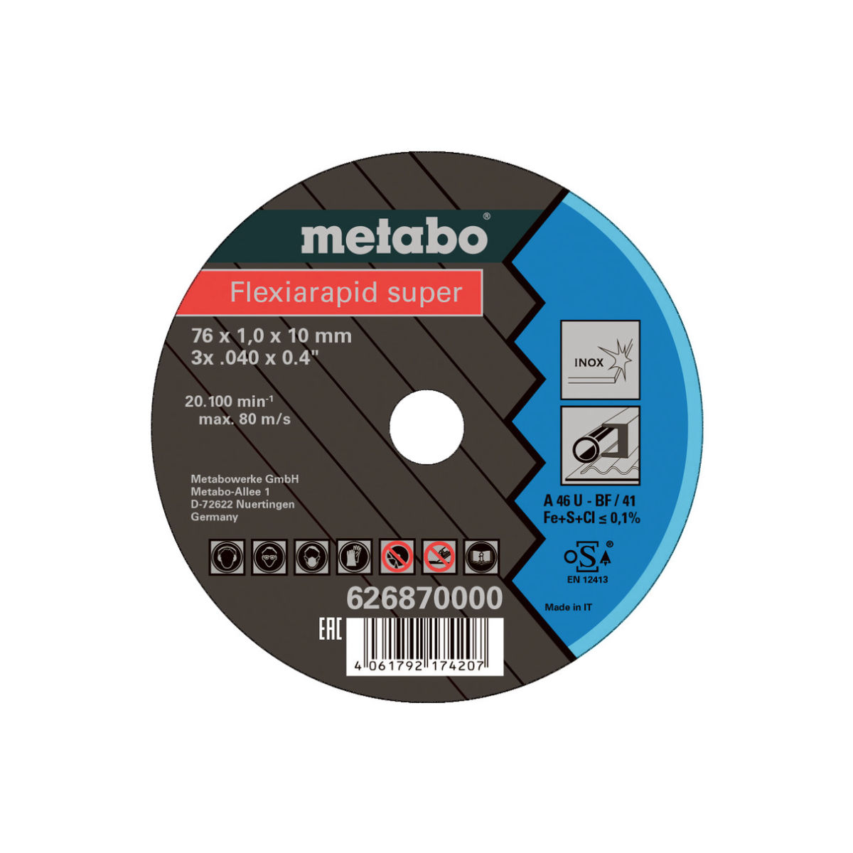 5 Flexiarapid Super 76x1,0x10,0 mm Inox, TF 41