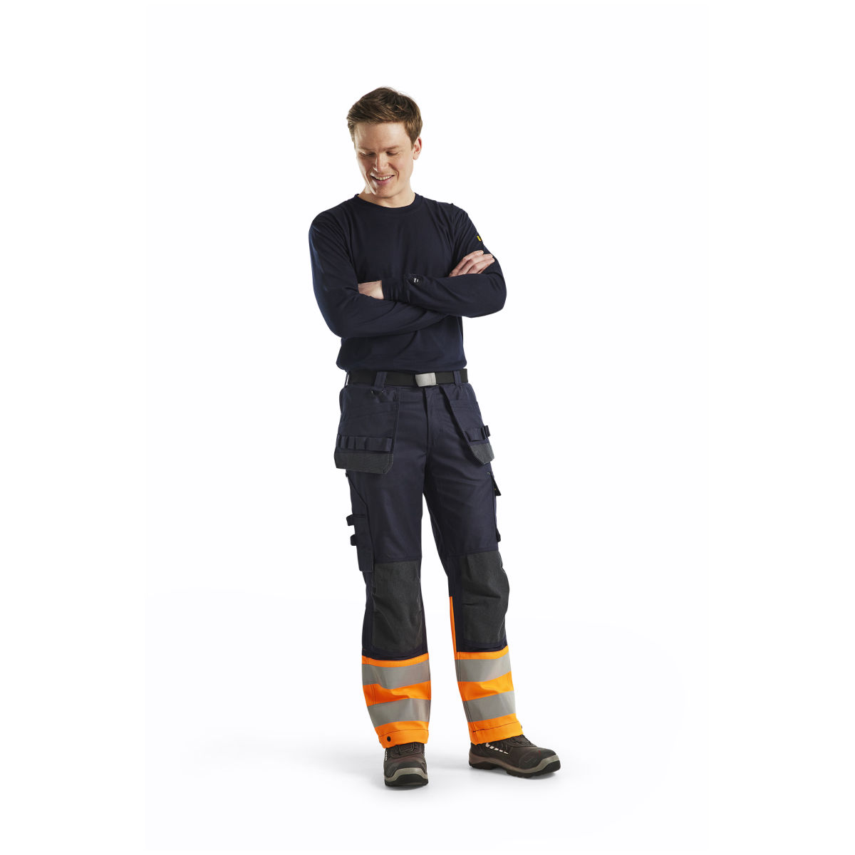 Multinorm Arbeitshose Inhärent Marineblau/Orange D112