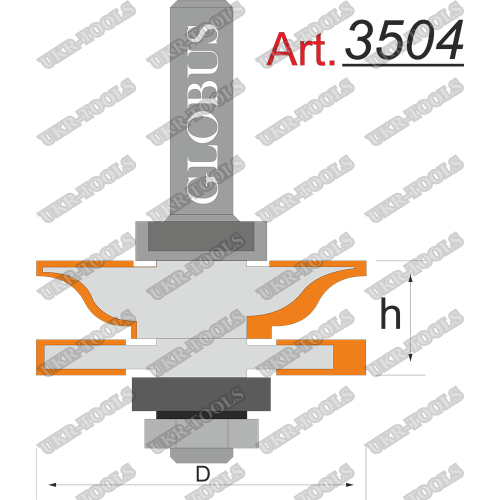 Фреза ГЛОБУС 3504 комбинированная рамочная D42 d8 h20