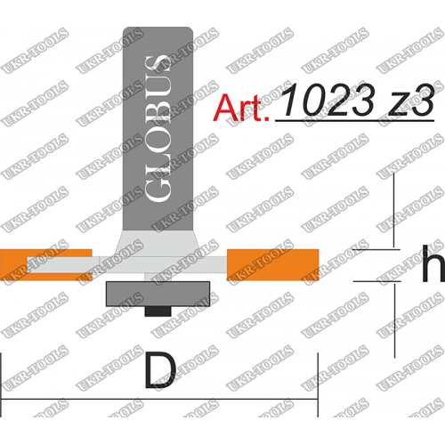 Фреза ГЛОБУС 1023 z3 кромочная фальцевая D40 h5 L50 d8