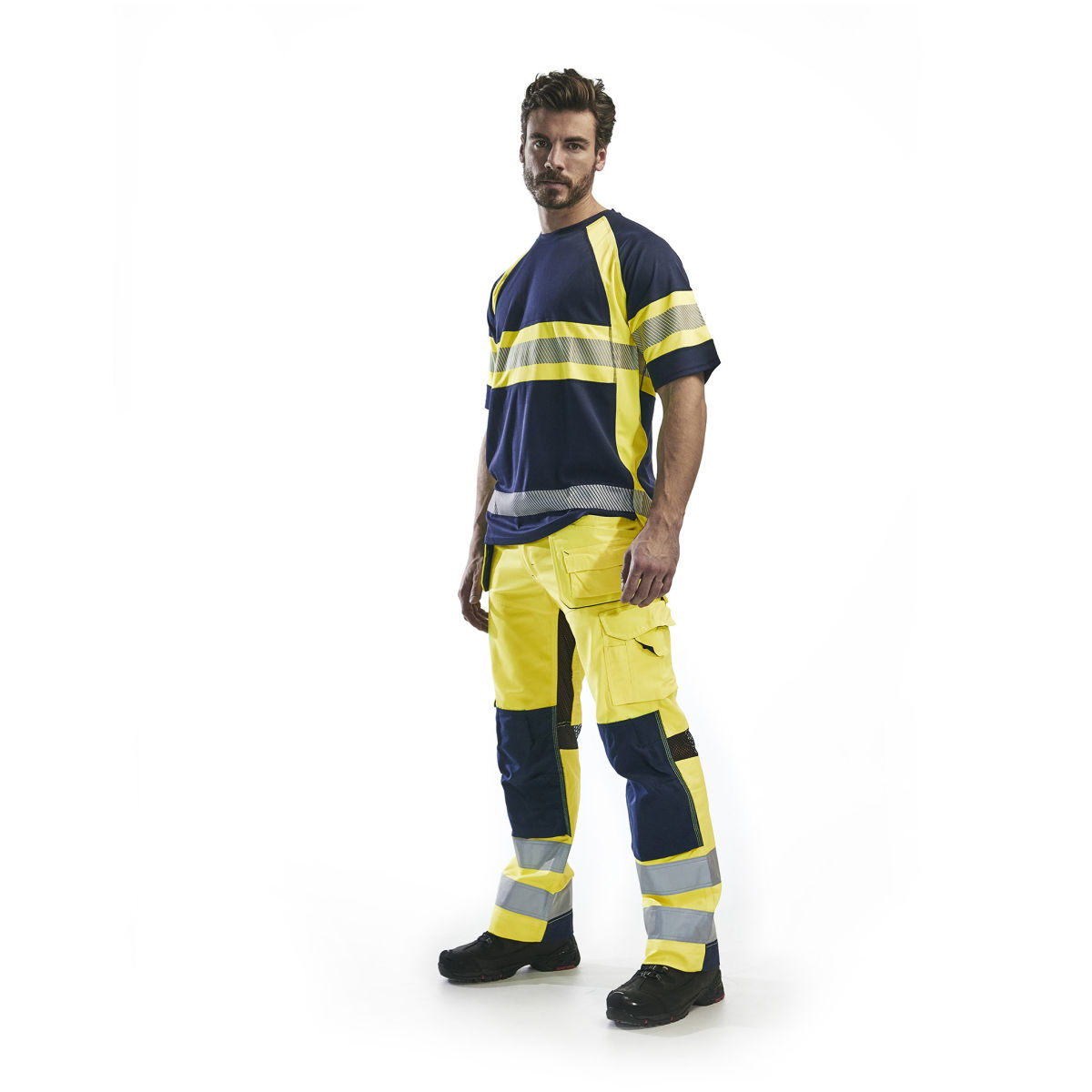 High Vis Arbeitshose mit Ventilationseffekt High Vis Gelb/Marineblau C54, high vis gelb / marineblau