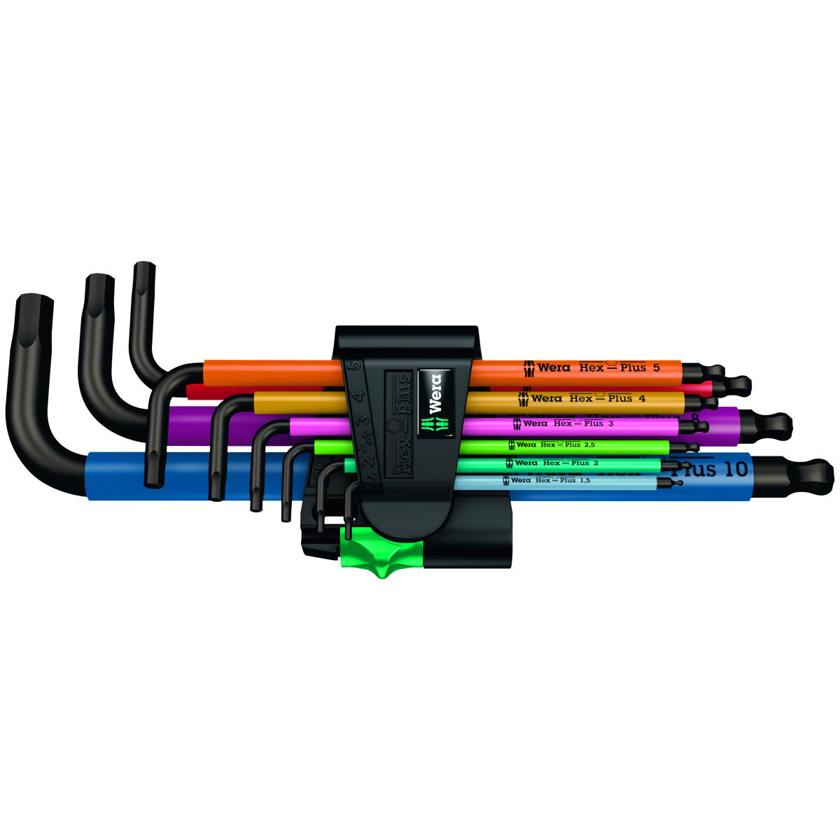 6-kant-Winkelschraubendreher-Satz, BlackLaser-Oberfläche Multicolour kunststoffummantelt, Hex-Plus, Anzahl Schraubendreher: 9