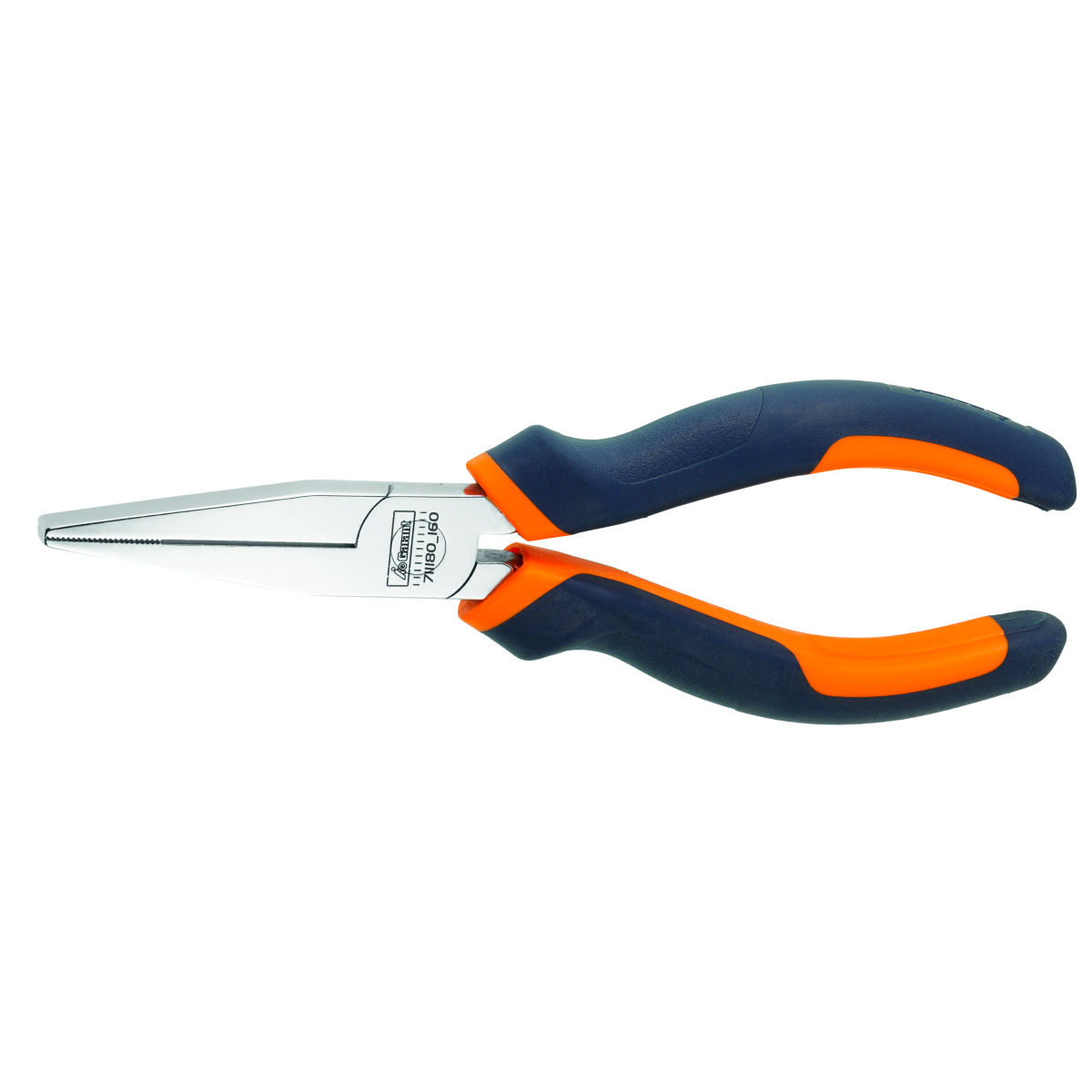Langbeckzange, flach, verchromt, mit Griffhüllen, ganze Länge: 160mm