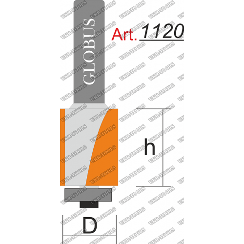 Фреза ГЛОБУС 1120 кромочная прямая z2 D20 h30 d8