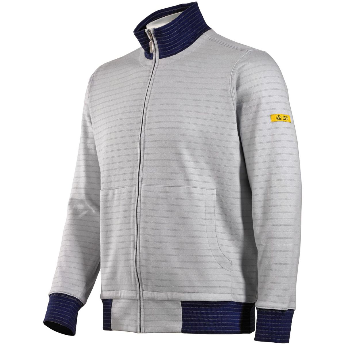 ESD Sweatjacke CONDUCTEX® Cotton Knit, silbergrau, Größe: S