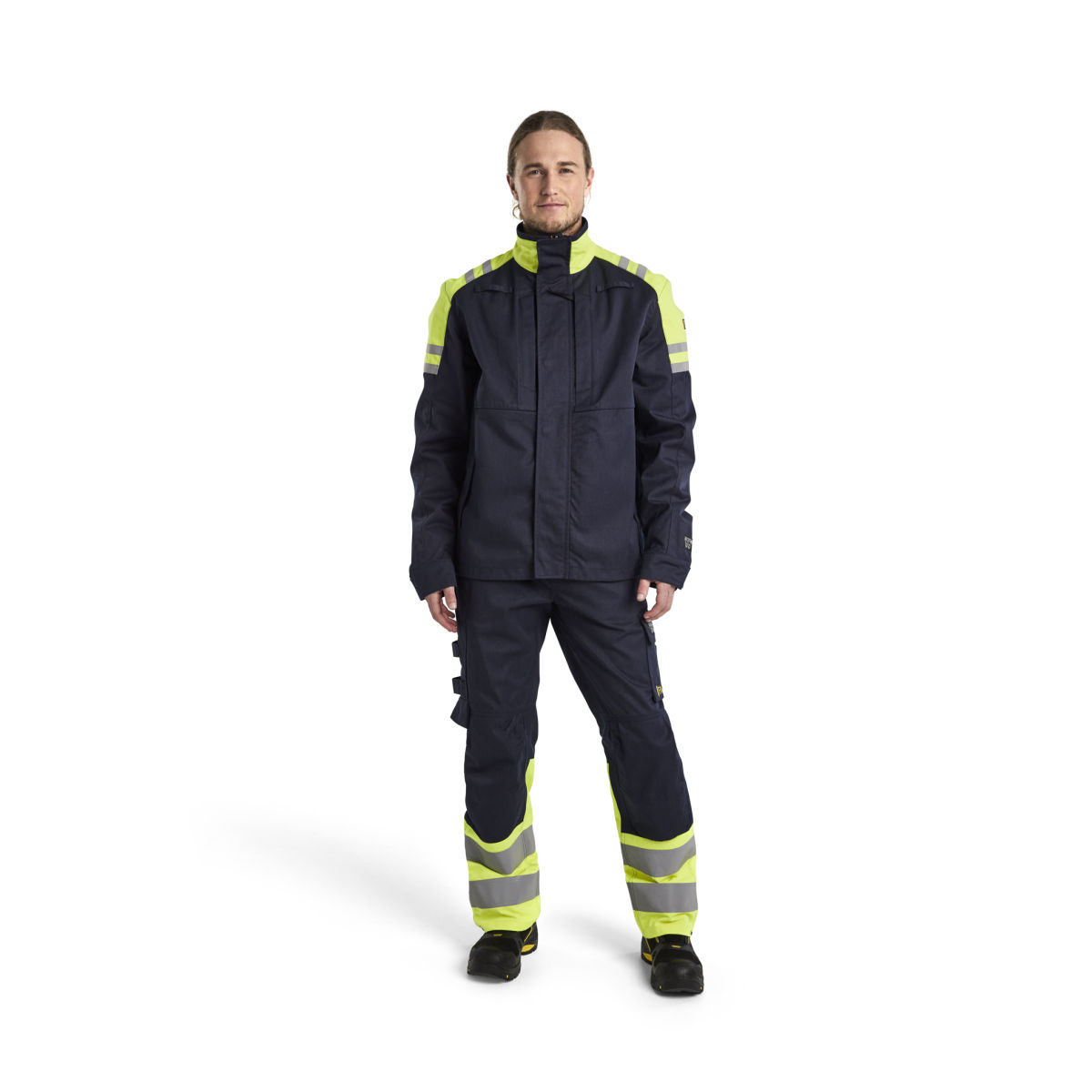 Arbeitshose Inhärent Stahl Marineblau/ High Vis Gelb D96, marineblau / high vis gelb