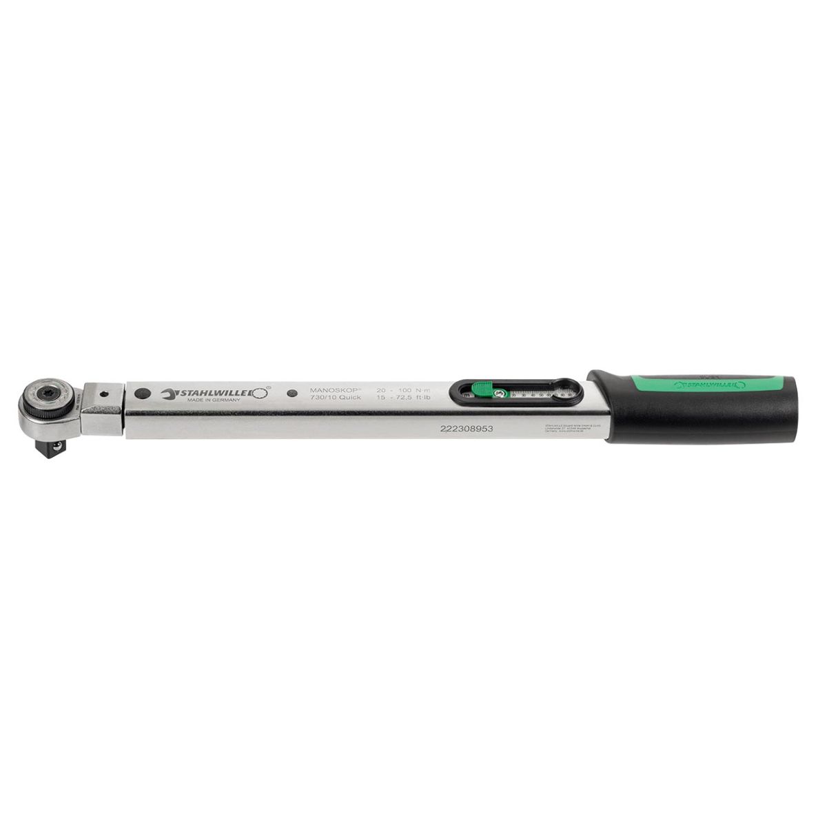 Drehmomentschlüssel 730 Quick, mit Skala mit Einsteckknarre, maximales Drehmoment: 20LN·m