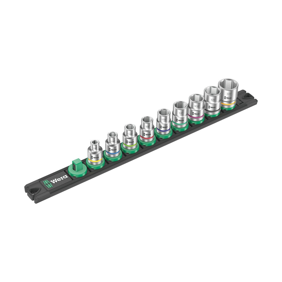 Nuss-Magnetleiste B Imperial 1 Zyklop Steckschlüsseleinsatz-Satz, 3/8″-Antrieb, zöllig, 9-teilig