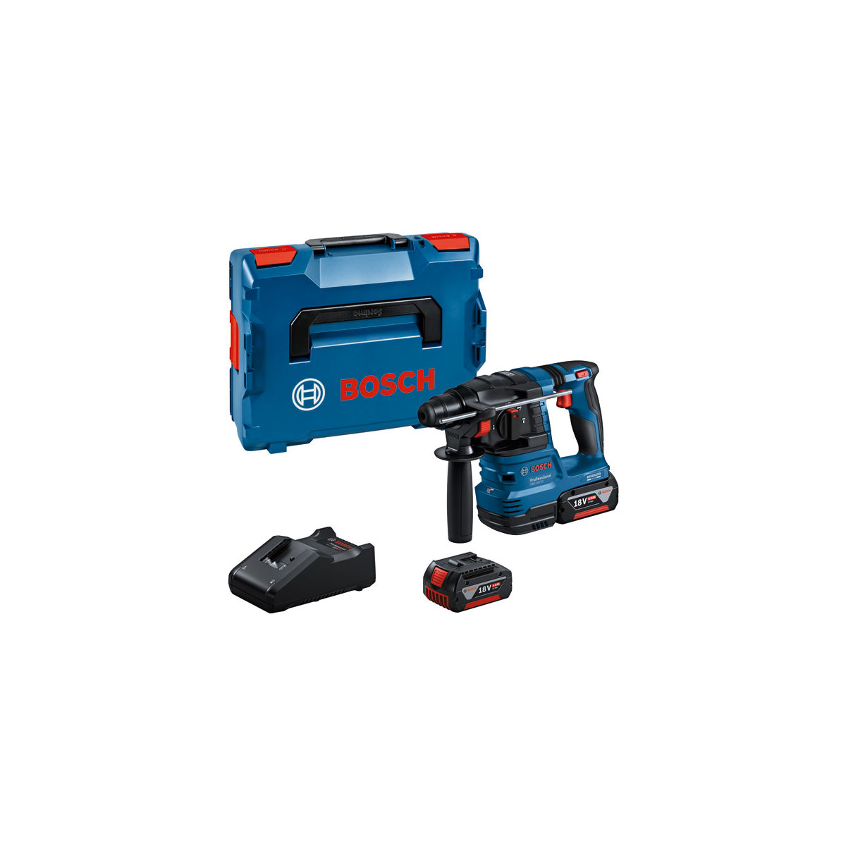 Akku-Bohrhammer mit SDS plus GBH 18V-22, 2 x Akku GBA 18V 4.0Ah, L-BOXX