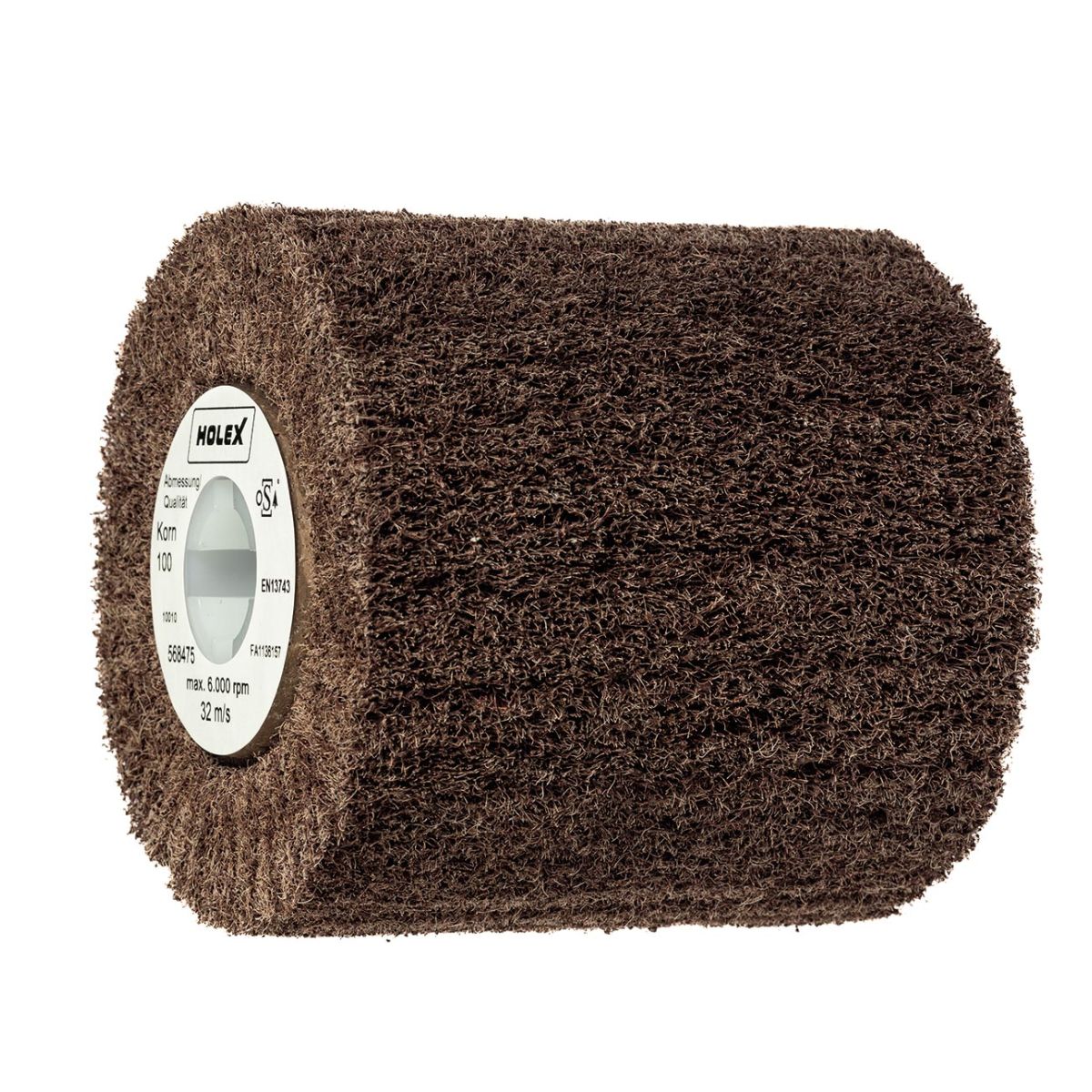 Fächerschleifwalze Vlies (A), ⌀ 100×100 mm, Körnungsvergleich: 100