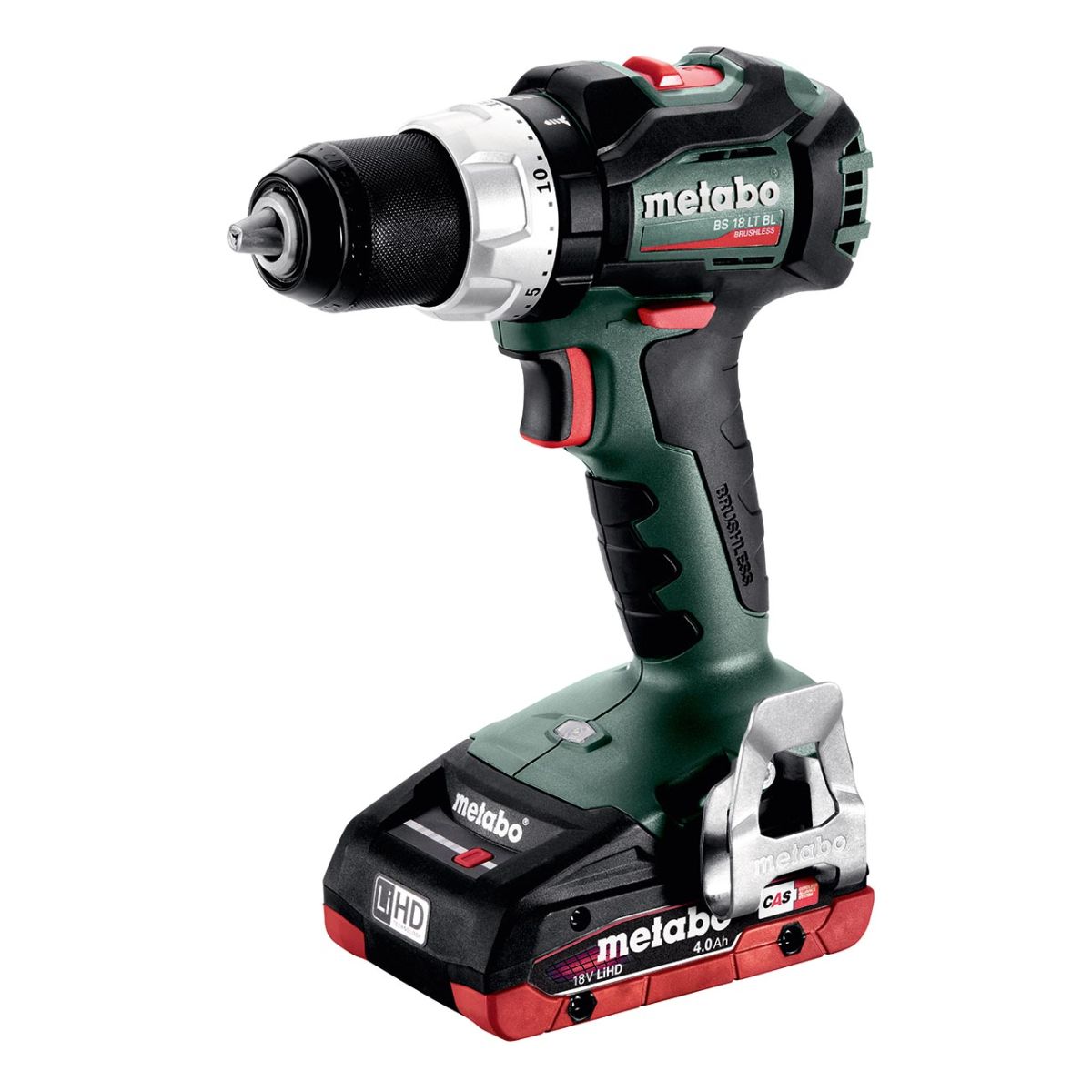 metabo® Bohrschrauber 18V, Akku-Bohrschrauber, Bürstenloser Motor, mit 2 Akkus, Schnellspannfutterspannbereich 1,5-13