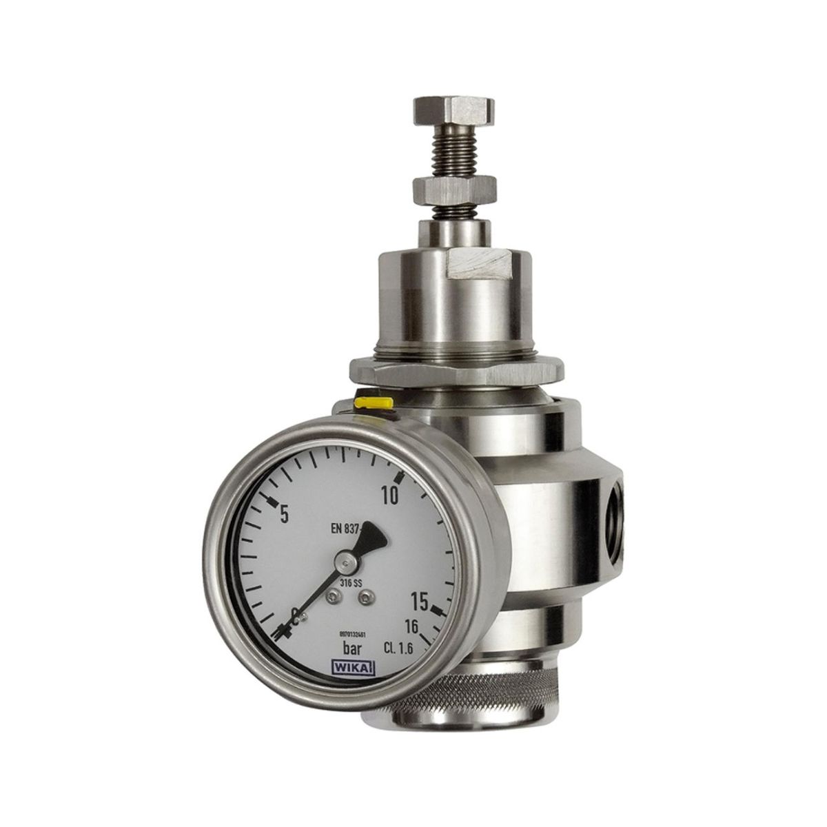 Edelstahl-Druckregler, 1.4401, BG 1, G 3/8, 0, 4 - 4, 0 bar