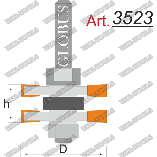 Фреза ГЛОБУС 3523 Set комбинированная пазошиповая D46 d12 h20