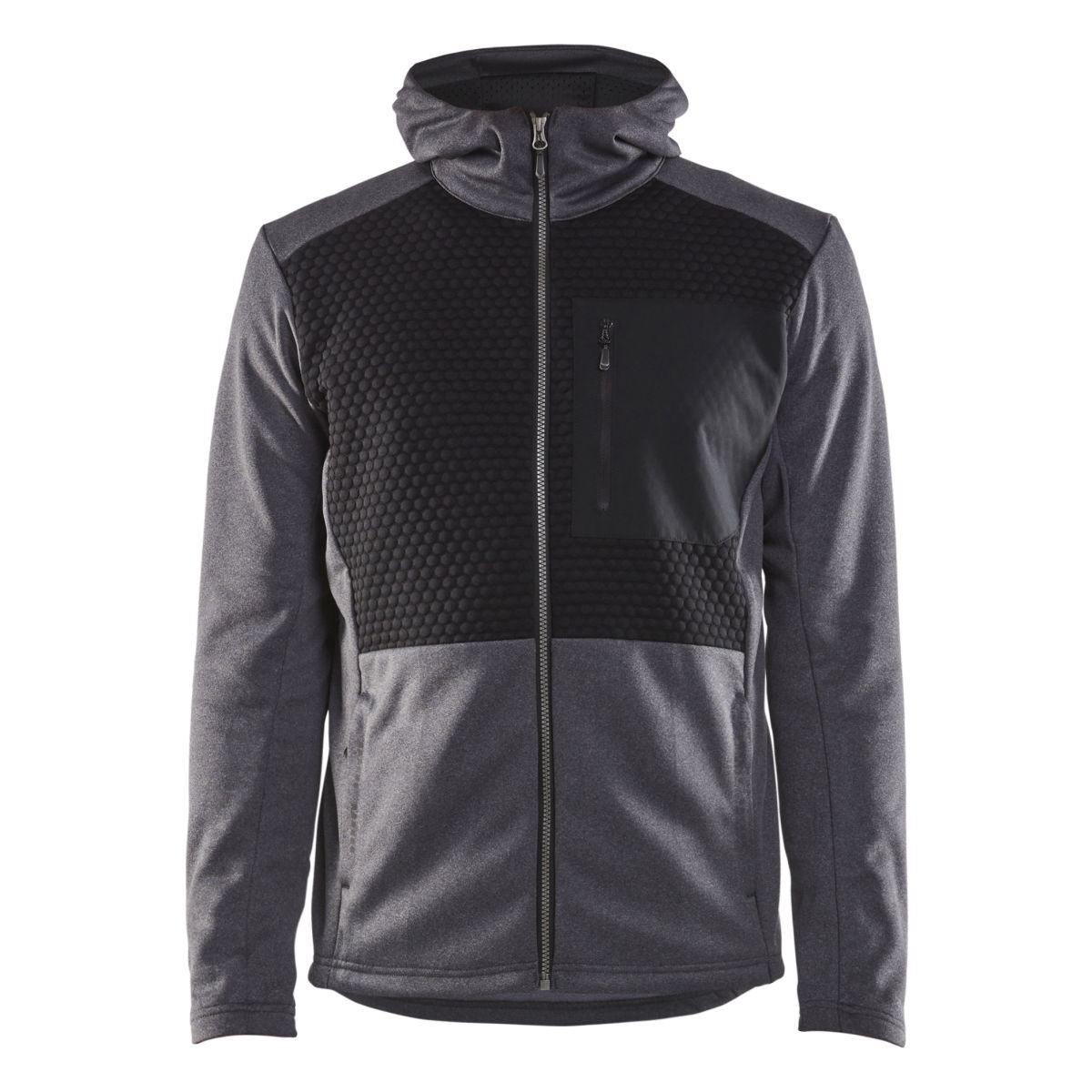 Kapuzensweater mit Reißverschluss Schwarz Melange S, schwarz melange