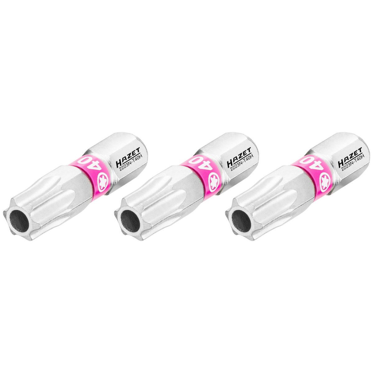 Bit ∙ 1/4 Zoll (6,3 mm) Sechskant massiv ∙ Tamper Resistant TORX® Profil ∙ 3-teilig ∙ SW T40H