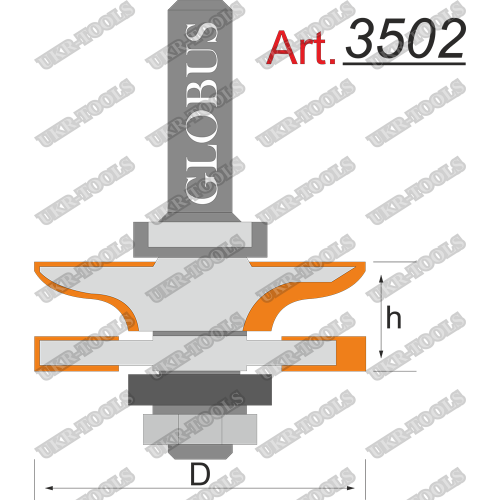 Фреза ГЛОБУС 3502 комбинированная рамочная D42 d8 h20