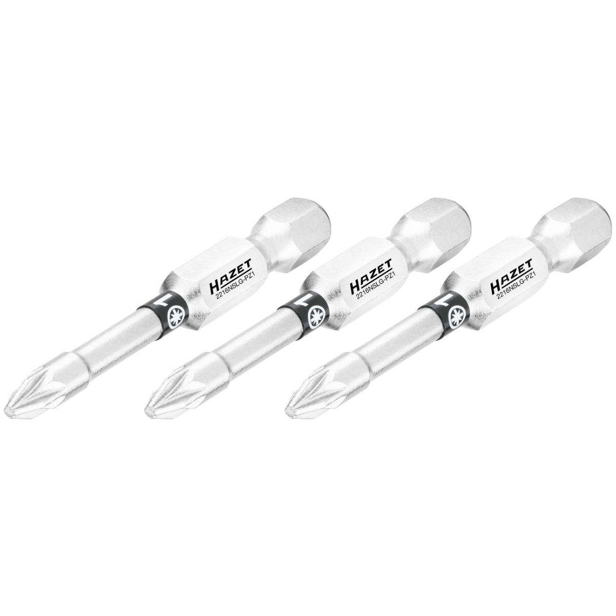 Bit ∙ 1/4 Zoll (6,3 mm) Sechskant massiv ∙ Pozidriv Profil PZ ∙ 3-teilig ∙ SW PZ1