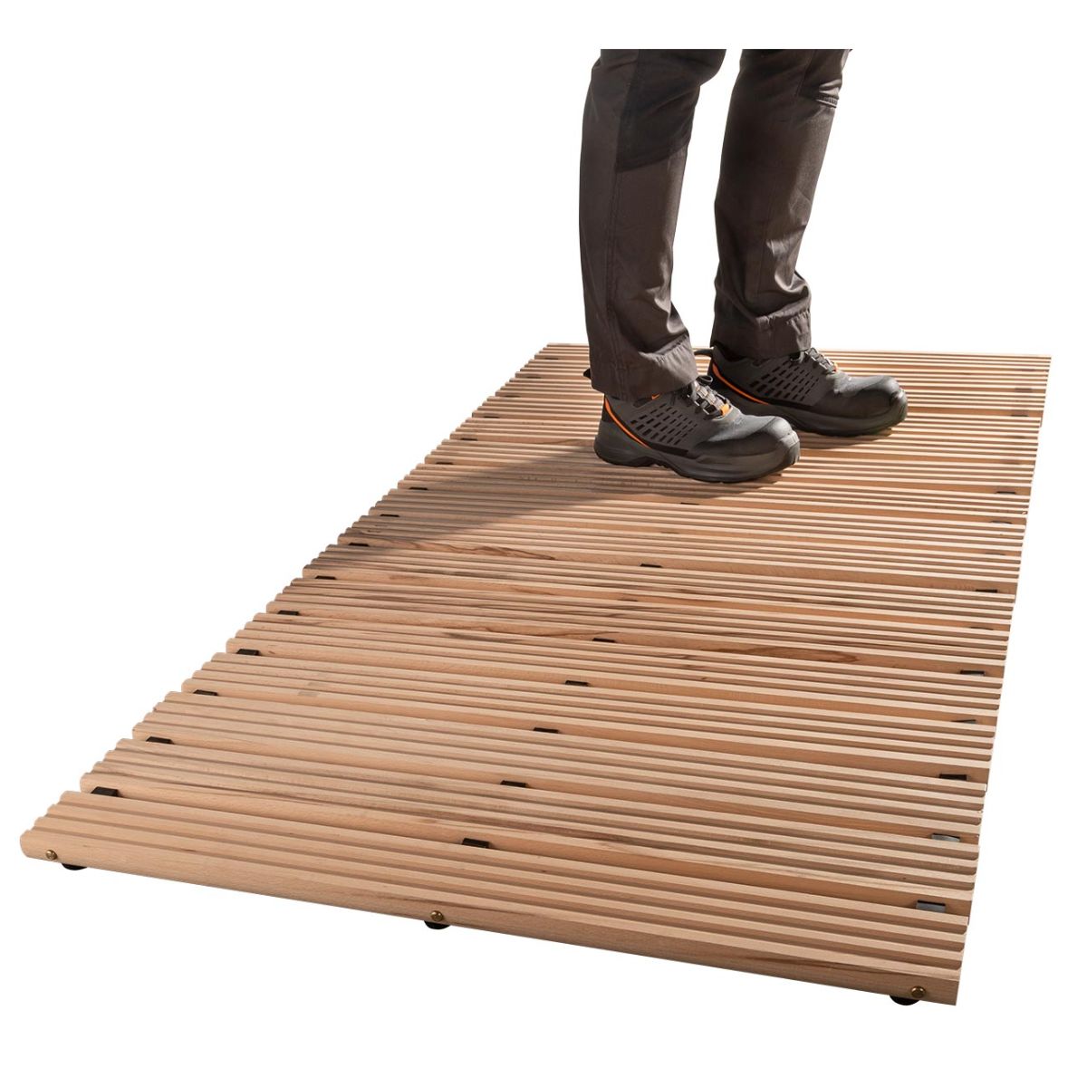 Sicherheits-Holzlaufrost ohne Abschrägung, ohne Anlaufprofil, Breite 80 cm, Laufrost Länge: 150cm