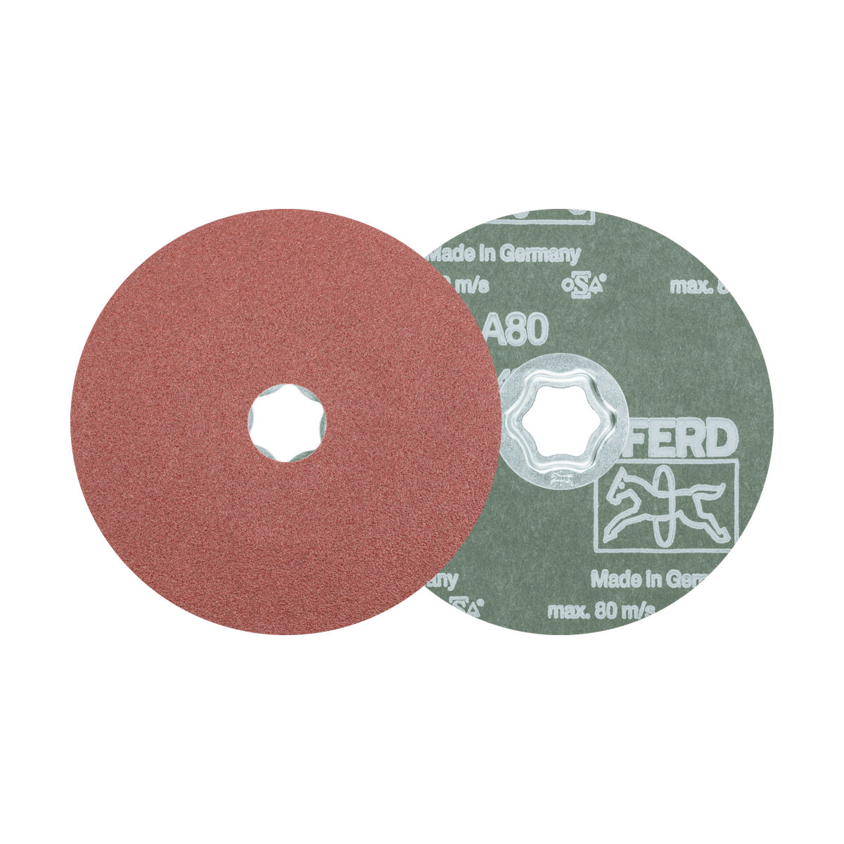 PFERD TOOLS COMBICLICK Korund Fiberscheibe Ø 125 mm A80 für universelle Anwendungen (10)