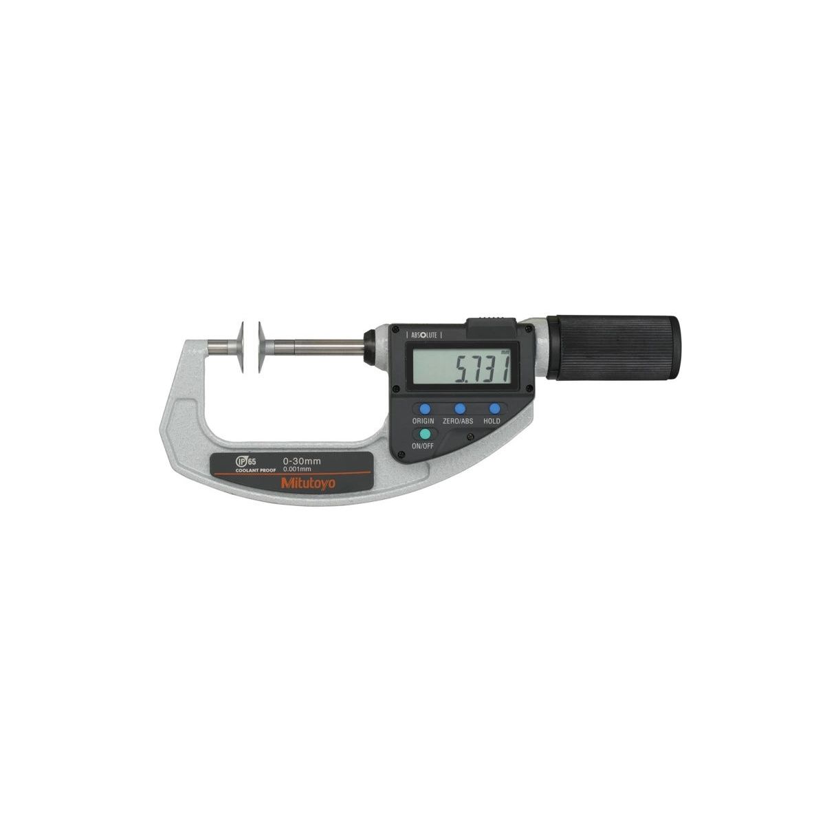 Digitale Bügelmessschraube ″Quickmike″ für Zahnweitenmessungen, IP65 0-30 mm, Teller=20 mm