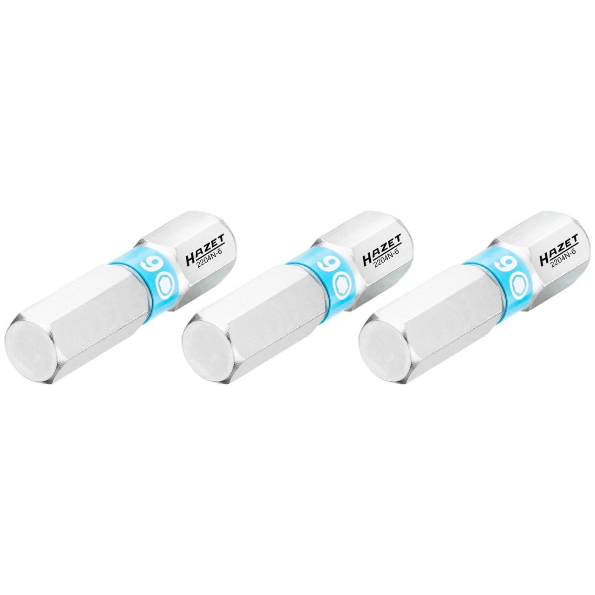 Bit ∙ 1/4 Zoll (6,3 mm) Sechskant massiv ∙ Innen Sechskant Profil ∙ 3-teilig ∙ SW 6 mm