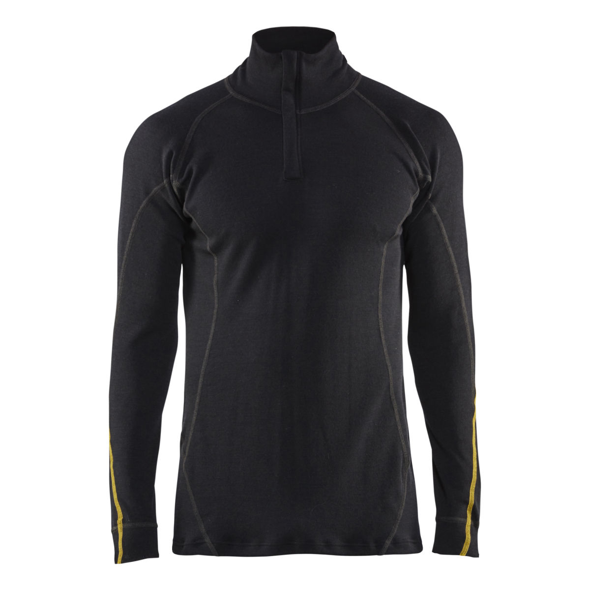 Flammschutz Unterhemd Half-Zip, 68% Merinowolle Schwarz XL, schwarz