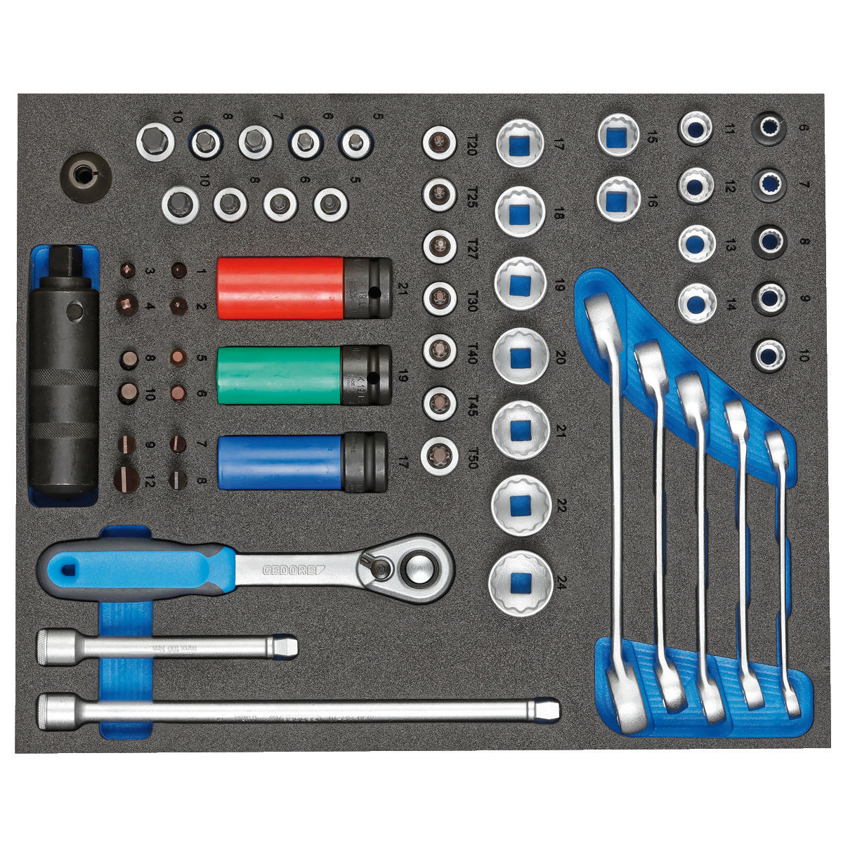 Werkzeugsortiment in 2/4 Check-Tool-Modul