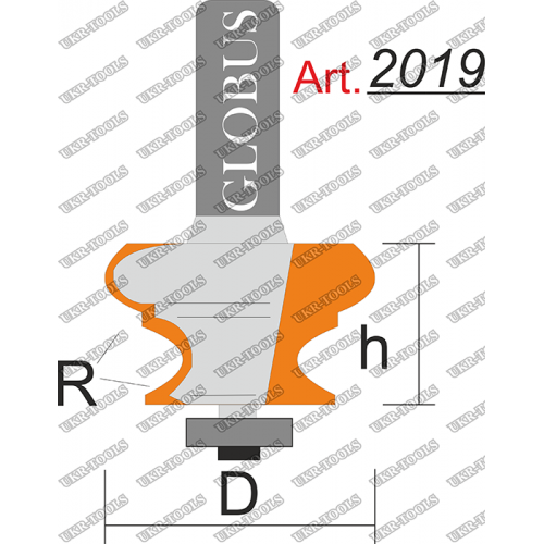 Фреза ГЛОБУС 2019 кромочная фигурная полустержневая R4 D32 h20 d8